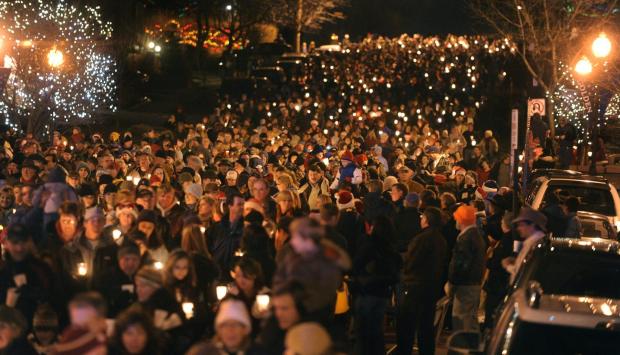 The annual Olde Golden Christmas Candlelight Walk parades downhill on Washington Street through downtown to Clear Creek. (Denver Post file)