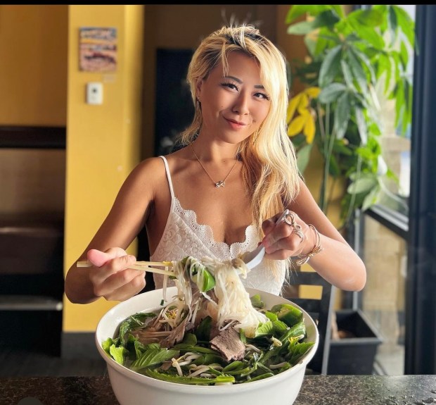 Competitive eater Raina Huang finished Pho 95 Noodle House's Pho King Challenge in 20 minutes. (Provided by Raina Huang)